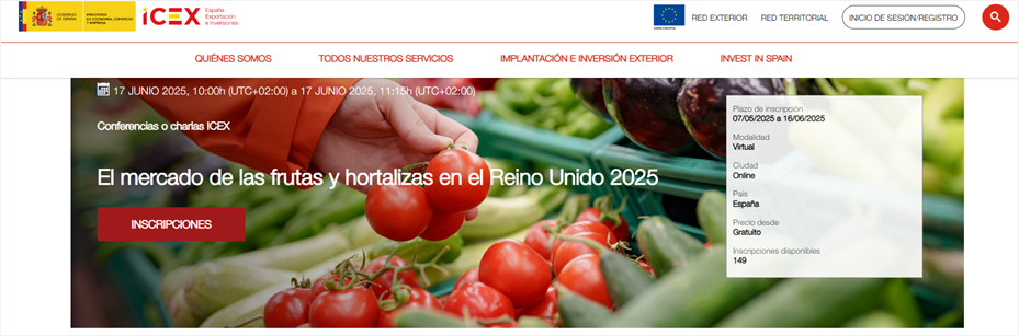 Charla ICEX - El mercado de las frutas y hortalizas en el Reino Unido 2025